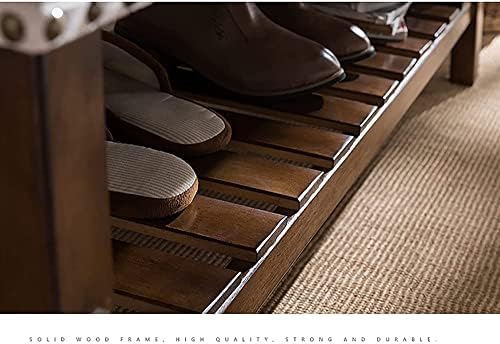 EMIBI drvena klupa za cipele sa Retro kopčom ulazni stalak za cipele sa jastukom krajnja stolica za ulaz spavaća