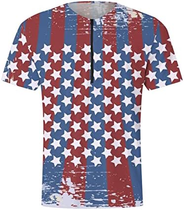 BMISEGM Summer Mens Phowim majica Muška ljetna nezavisnost Zagrada Digitalni 3D ispis Zipper T Pamuk dugih