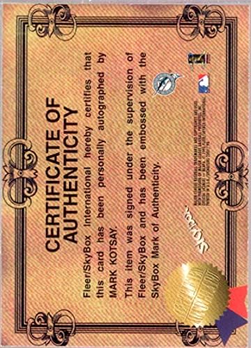 Mark Kotsay Card 1998 E-X2001 Potpis 2001 3