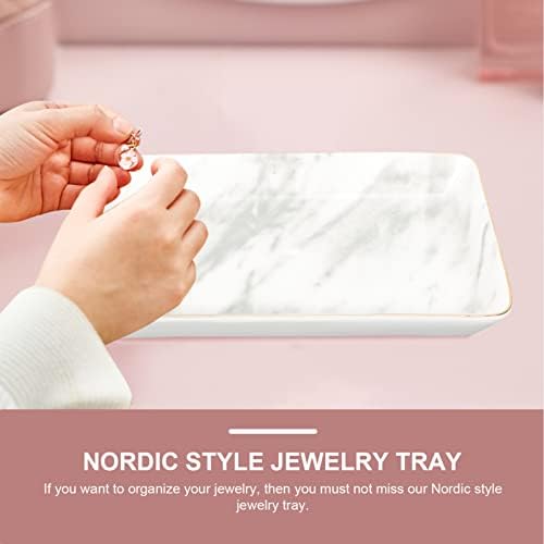 Zerodeko Mramorni nakit Keramički jelo: Nordic CASERSER Vanity sitničarni ormar za posudu Naušnica