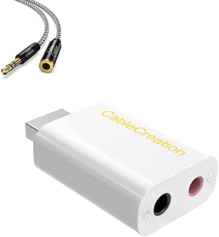 Bundle-2 stavke: USB Audio Adapter Vanjska Stereo zvučna kartica + 3.5 mm Produžni kabl za slušalice 10FT
