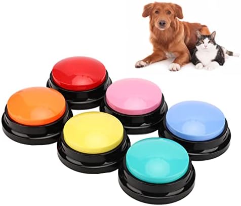 PUSOKEI 6 dugme za snimanje glasa u boji, dugmad za pse za komunikaciju Zujalica za obuku kućnih ljubimaca,30s