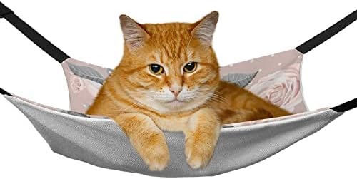 Viseća mreža za kućne ljubimce Pink Rose mačka spavaći krevet sa podesivim naramenicama i metalnim kukama 16,9x13