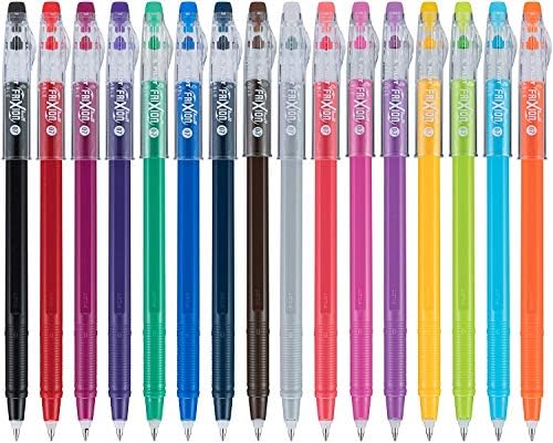 Olovke za izbrisavanje friksa | 16 brojeva raznobojne boje u boji u boji gel olovke, sitne točke friksion olovke; Uključuje bijeli gumicu