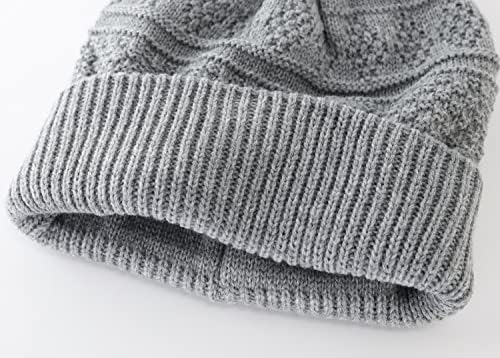 Početna Preferira Ženska zimska šešir Crochet Knit Beanie Cap za djevojku pletenu šešir sa pom