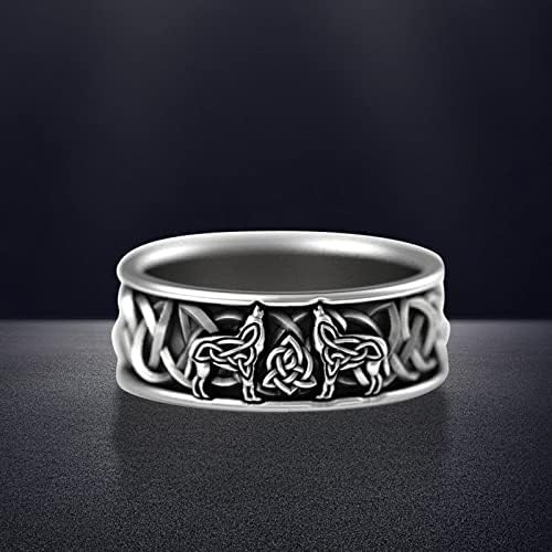 Vintage Personalizirani Wolf Style Prsten Punk Inspiration Prsten nakit Poklon Prstenovi veličine 6 za tinejdžere