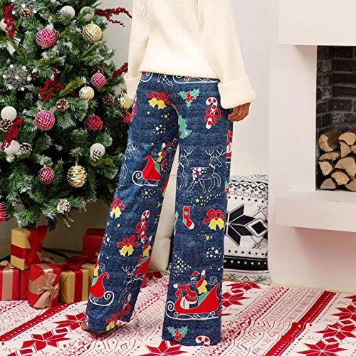 IIOUS božićne hlače sa visokim strukom Žene Zglobovi Cinch donji jogeri sa džepovima Lounge pantalone Atletic Joggers Hlače