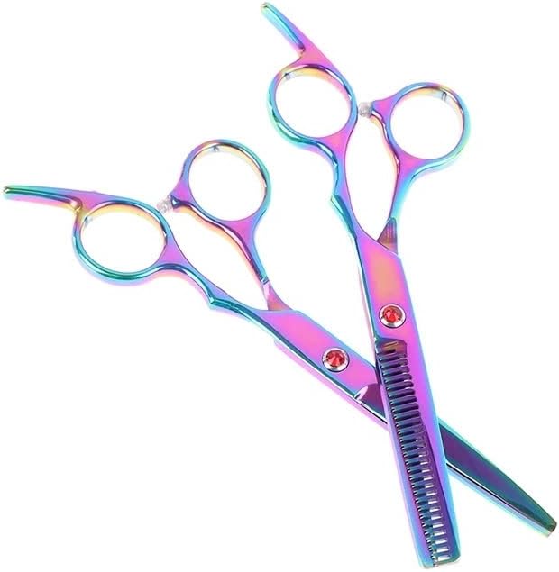 TFIIEXFL 2styles 6inch Rainbow rez za kosu za kosu Thaning Barber makaze Frizerski škare za alat za njegu kose