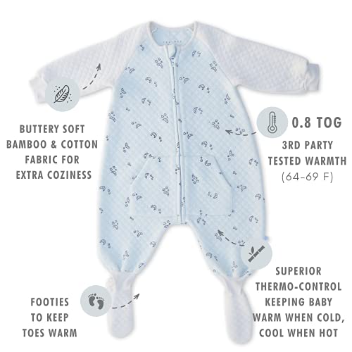Tealbee DREAMSIE Toddler nosivo ćebe sa rukavima / Baby Sleep Bag sa nogama za Šetače i bebu koja hoda. TOG 0.8 odijelo za spavanje za malu djecu za grijanje