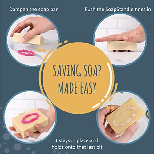 Soapstandle bar soap Grip No Goo ili Mess držač sapuna za kadu i tuševe 2 Pakovanje, jasno