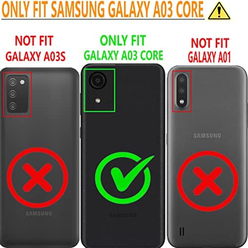 Circlemalls Samsung A03 Core Case, Galaxy A03 Core Case [ne odgovara A03] sa [zaštitnik ekrana od kaljenog stakla uključuje], vojni stepen 12 ft zaštitni poklopac za zaštitu od pada prsten za nosač za automobil-ljubičasta