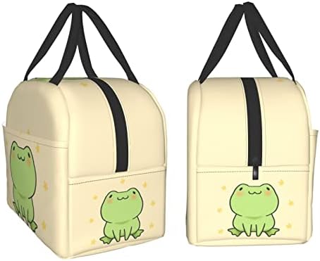 Slatka žaba crtana torba za ručak mala izolovana kutija za ručak sa prednjim džepnim Kawaii torbama za ručak za djevojčice dječake zamrznuta Bento kutija za ženske muške kutije za ručak