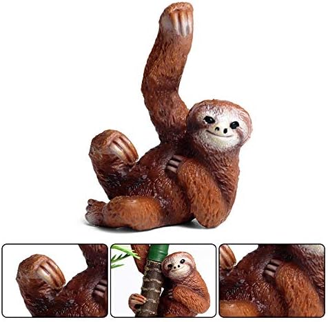 Rich Boxer Realistic Sloth Figurica Plastična legla divlja životinja za životinje za kolekciju Desktop Dekoracija, paket od 2