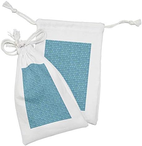 Ambesonne apstraktna torba od tkanine 2, kontinuiranu minimalističku ribu zelene plave tonove ilustracije,