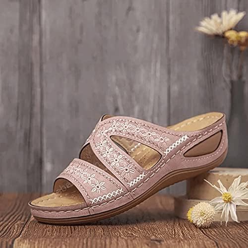 Žene klizne sandale Udobni non klizište otvorene papuče za nožne prste lagane ljetne klinove plaforme rimske cipele