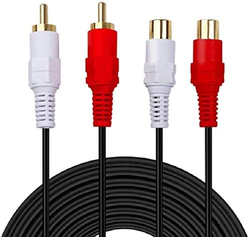 Vrllinking 2 RCA kabel, pozlaćeni 2 RCA muški do ženskog stereo zvučnog produženog kabla