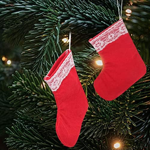 DiDiseaon 10 dolara 12pcs Božićna čarapa Viseći božićne čarape Xmas Tree Viseće ukrase Poklon torba Kamin Čarapa Privjesak za božićnu dekor božić