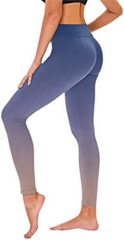 Visoke vučne strugove za žene Ne vidjelo - kroz vježbanje Tummy Control ispisane hlače Gradijent boja teretane fitnes gamaše