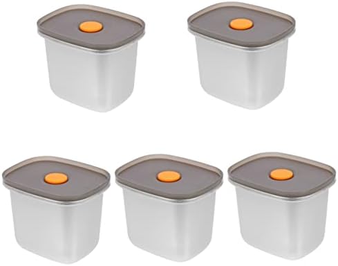 Doitool Clear Container 5kom kutija za užinu poklopci frižidera za voće frižider Čelični nepropusni kontejner sa skladištenjem od nerđajućeg čelika zaptivanje silikona za hranu od svežeg nerđajućeg čelika
