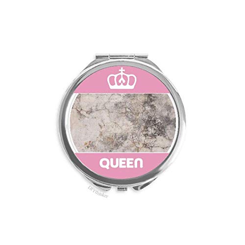 Površina kamenog zida pucketa tekstura Mini dvostrano prijenosno ogledalo za šminkanje Queen