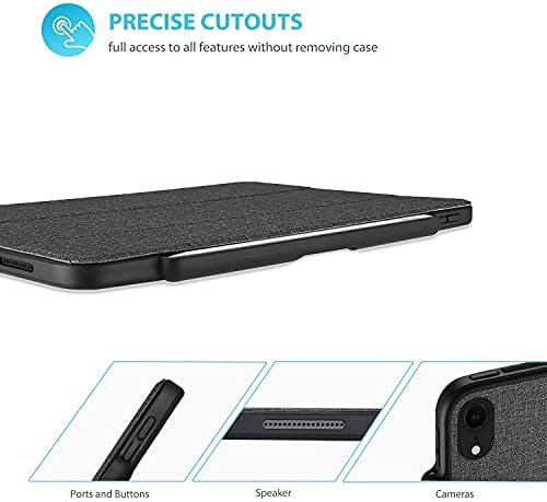 ProCase Black iPad Pro 11 Case 2018 stari Model sa Apple Pencil Holder paket sa [6 Pack] Crna Ultra tanka Webcam