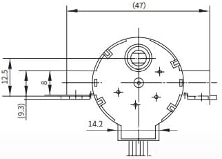 Stepper motor 12 VDC korak ugao 7,5 ° Unipolarnost 1-2 faza