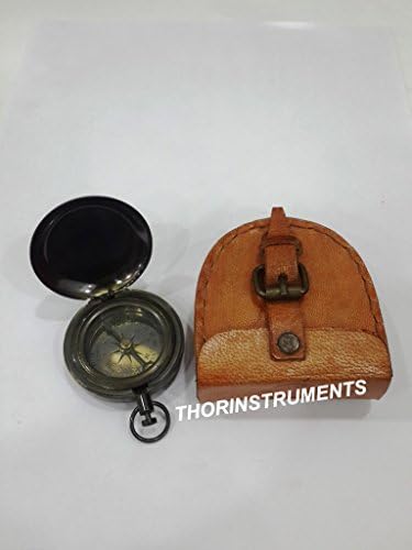 Thorinduments Nautic Rukemade Dva tona Push dugme Kompass smeđa kožna futrola Dekorativni rustikalni vintage home Decor pokloni