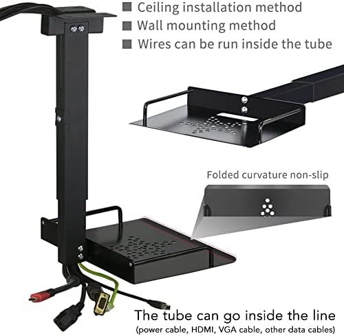 DRSN univerzalni plafon s ladicom, 11,4-22 inča podesiva, bez ugradnje rupa, aluminijumske legure, utora za kabel u cijevi, univerzalni plafon za projektor / kameru, zid / plafon