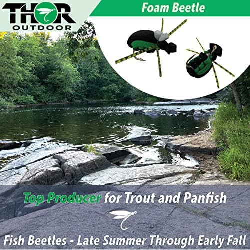 Thor vanjska pjena Beetle - Topwater Fly Ribolov set za pastrmku, panfish, bas