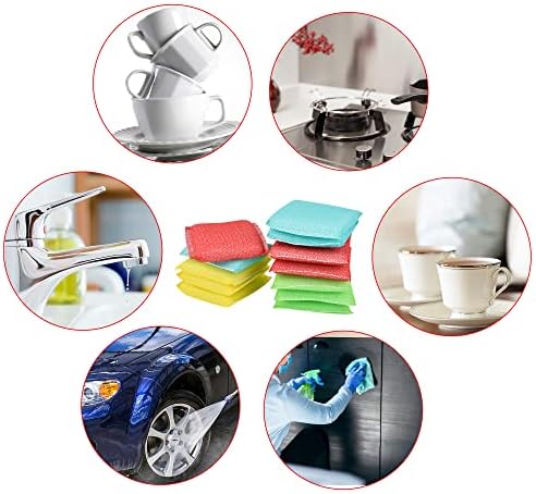Aemygo najlon čišćenje piling 12 pakovanja, dugotrajnu i neplaćujuću spužvu za pranje posuđa, svenamjenske jastuče za vožnju za kuhinju, kupatilo