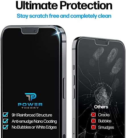 Power Theory 2-Pack zaštitnik ekrana za iPhone 13 Pro Max Premium kaljeno staklo otporno na lomljenje [9h