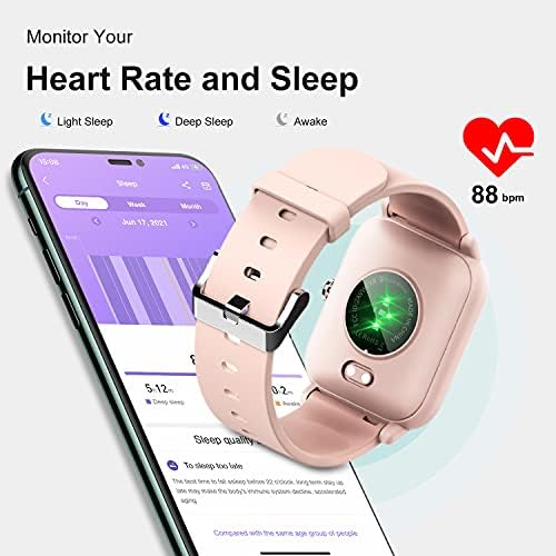Blackview Smart Watch za Android telefone Kompatibilan sa iPhoneom Samsung, fitness satovima sa krvnim kisikom i monitorom za spavanje, 5atm vodootporni pedometar, pametni satovi za muškarce
