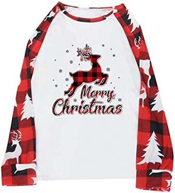 Xmas Porodica podudaranje pidžama set Christmas PJS Spavaće odjeće Sretan božićni vilk stablo tiskane gornje