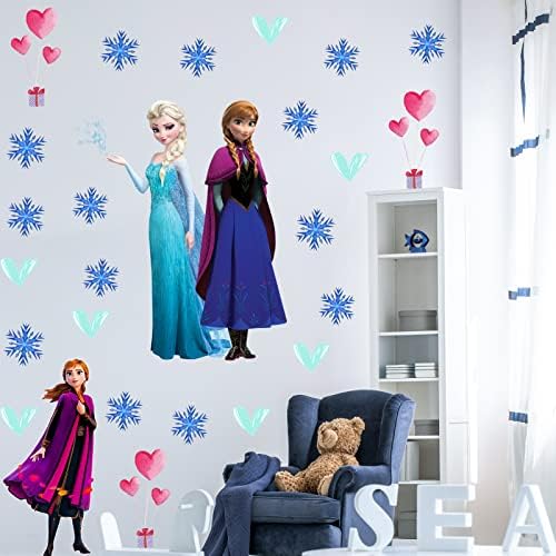 Naljepnice za smrznute zidove 3d realistične elegantne samoljepljive vinile za djevojčice u spavaćoj sobi u dnevnom boravku zidne umjetničke naljepnice pogodne za zabave