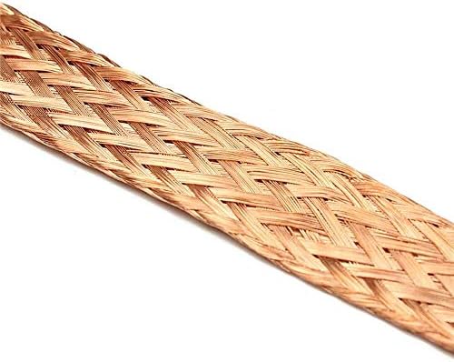 Nianxinn Copper Braid Wire Flat Copper Braid Cable 1m / 3. 28ft fleksibilnost gola Cu pletena Navlaka za