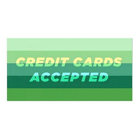 CGsignLab | Kreditne kartice prihvaćene -Modern gradijent prozor Cling | 24 x12