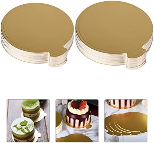 YARDWE Mini posude za torte okrugle posude za torte Zlatni okrugli pleh 200kom Mousse ploče za torte praktične