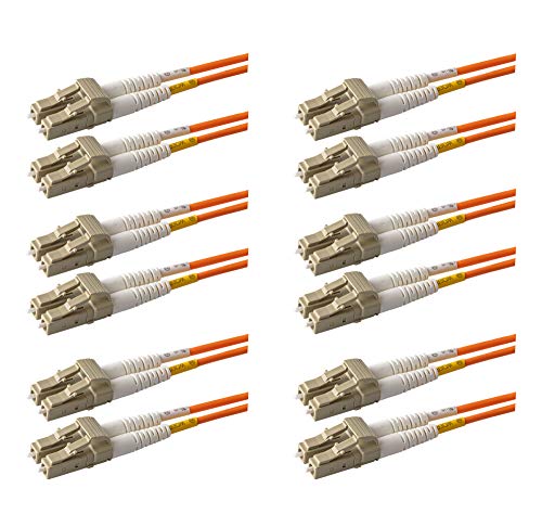 SpeedyFibertx - 6-pakovanje 2 metra multimode OM1 62.5 / 125 optički patch kabel, dupleks LC do LC, tanak zipcord ofnr kabel
