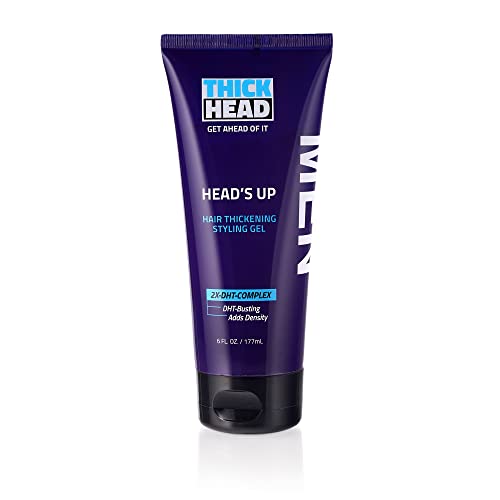 Debela glava Heads Up Gel za zgušnjavanje kose za muškarce dodaje trenutni volumen i teksturu tankoj tankoj kosi / pruža čvrsto držanje / 6 Fl oz