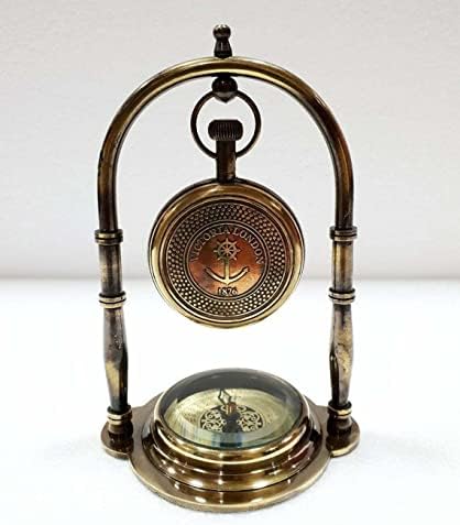 AK nautički pomorski mesing starinski stolni sat sa kompasom Početna Decor Nautical Watch