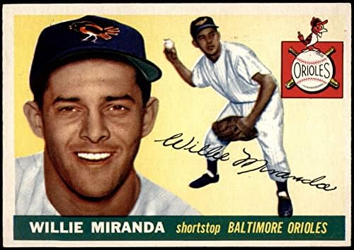 1955 TOPPS # 154 Willie Miranda Baltimore Orioles Dean's Cards 5 - Ex Orioles
