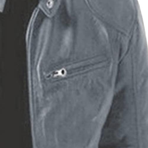 Muška bajkerska jakna od umjetne kože Vintage motociklistička jakna vanjska odjeća Retro stalak ovratnik
