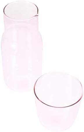 Luxshiny Glass Water Bottles 2pcs noćni Set za vodu noćna voda sa čašom stakleni noćni ormarić za vodu i stakleni prozirni stakleni boca za vodu