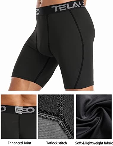 Telaleo 5/6 pakovanje Štorke za kompresiju muškarci Spandex Sportske kratke hlače Atletski trening