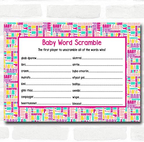 Zabavne riječi igrice za tuširanje za bebe Word Scramble kartice