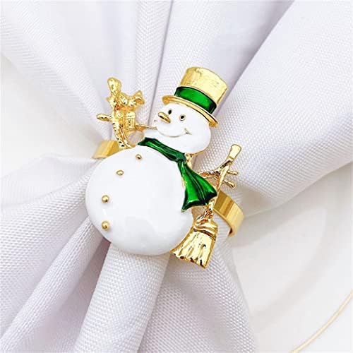 Lllly salvet prsten 6pcs Hotel Slatki božićni snjegović snježni salvim prsten za salvetu kućni stol dekor (boja: