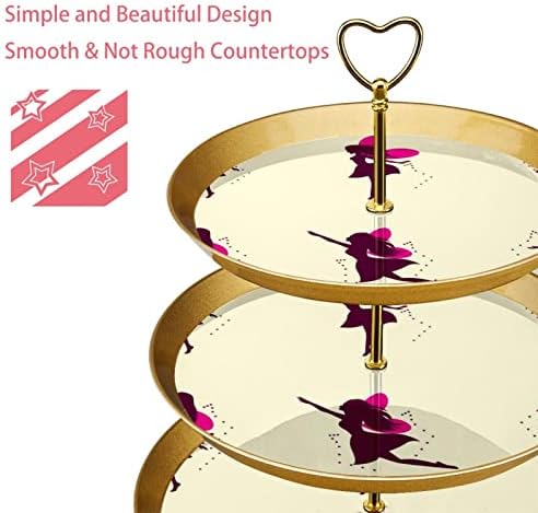 3 resied stalak za desert Cupcake Voće ploča Plastična držač za prikaz za prikaz za vjenčanje