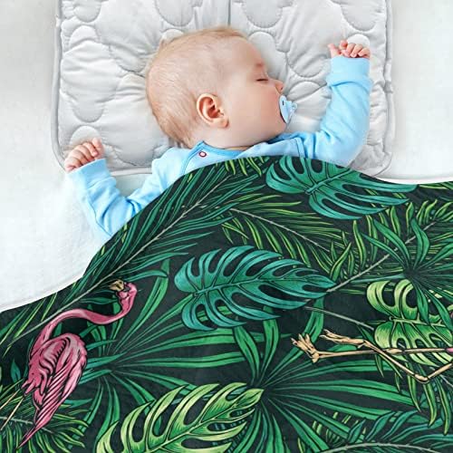 Swaddle pokrivač tropska flamingo zelena monstera odlazi pamučna pokrivačica za dojenčad, primanje