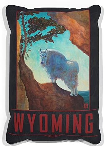 Wyoming Mountain Goat Canvas Throw jastuk za kauč ili kauč kod kuće & ured iz ulja slika umjetnika