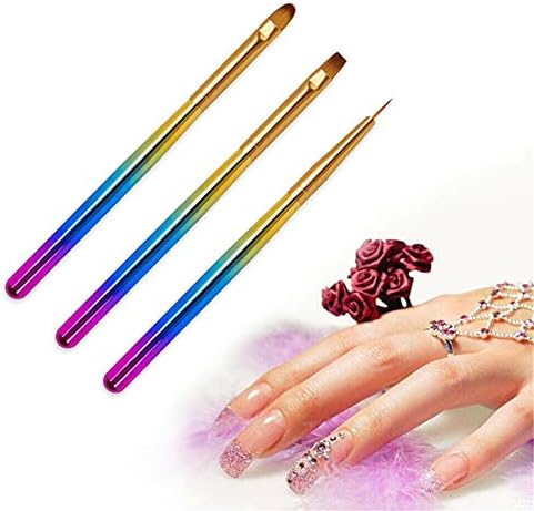MOUDOAUER 3 setovi Liner četke akril nail Art Pen najlon Savjeti UV Gel četkica za farbanje manikir